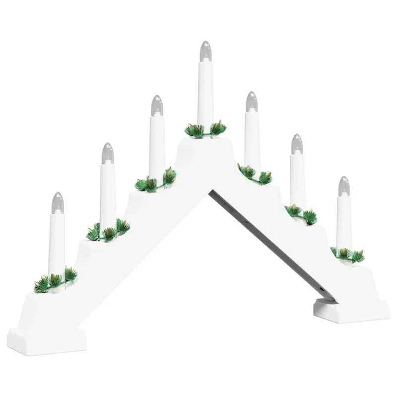 Kalėdų žvakių tiltas su 7 LED Balta 39.5 x 5 x 29 cm