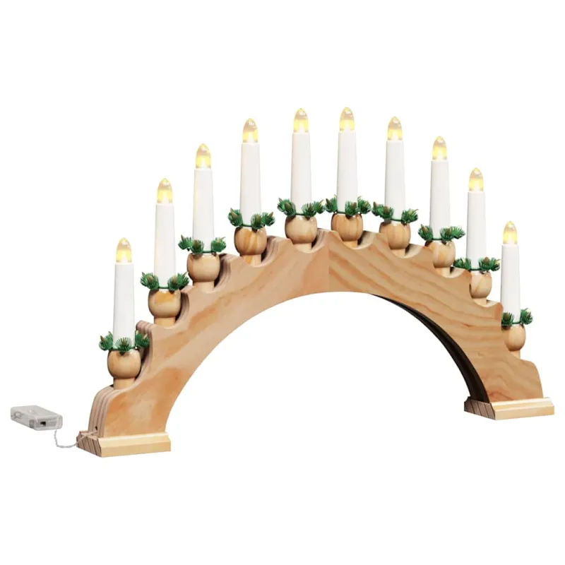 Kalėdų žvakių arkos su 10 LED žvakių Ruda 47 x 5 x 29 cm