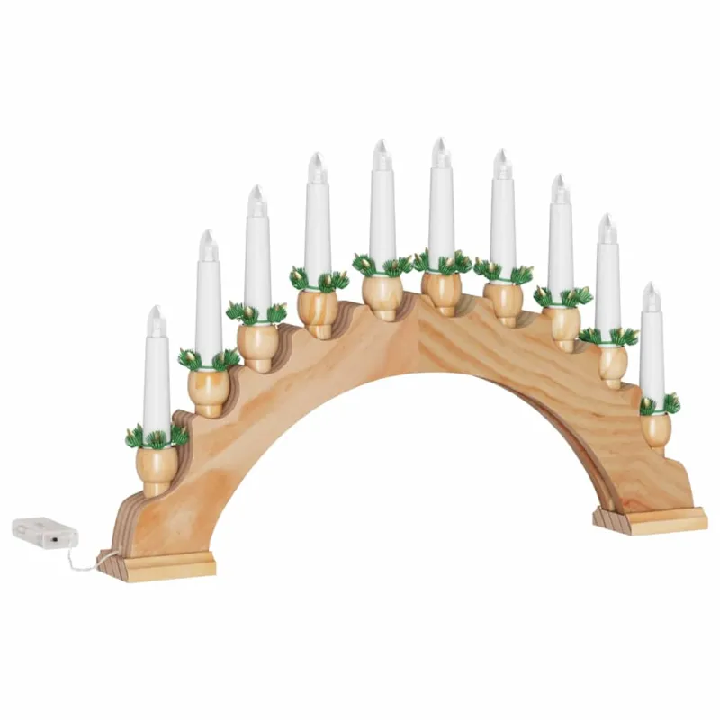 Kalėdų žvakių arkos su 10 LED žvakių Ruda 47 x 5 x 29 cm