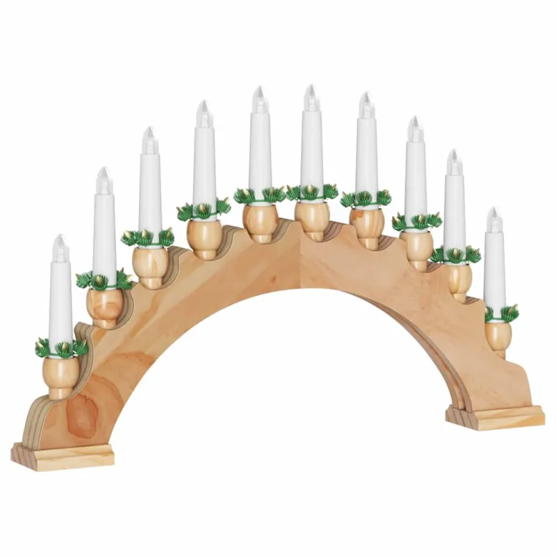 Kalėdų žvakių arkos su 10 LED žvakių Ruda 47 x 5 x 29 cm