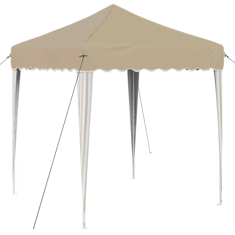 Pop-up šventinis palapinė 195 x 195 x 245 cm Kreminė