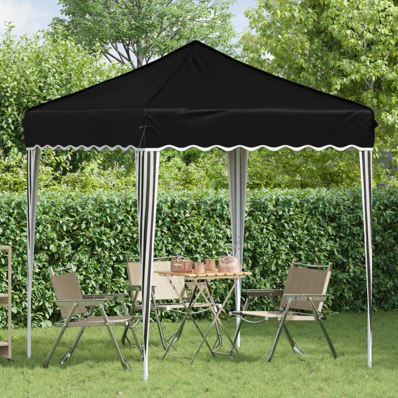 Pop-up šventinis palapinė 195 x 195 x 245 cm Juoda
