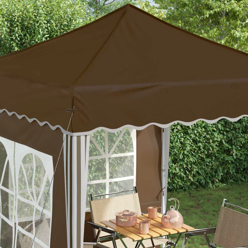 Pop-up šventinis palapinė 195 x 195 x 245 cm Taupe