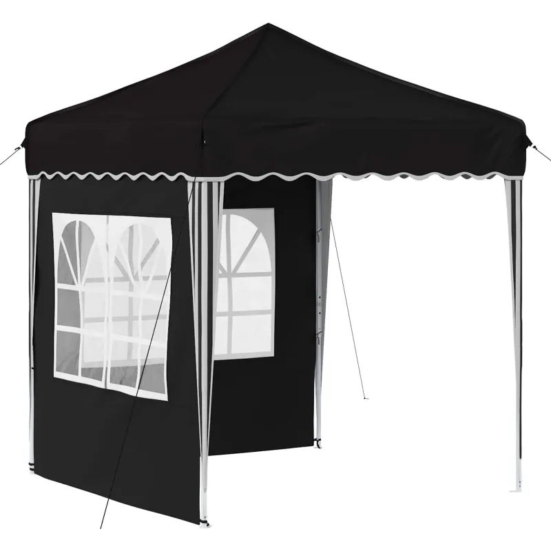 Pop-up šventinis palapinė 195 x 195 x 245 cm Juoda