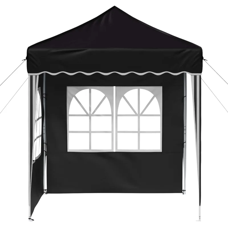 Pop-up šventinis palapinė 195 x 195 x 245 cm Juoda