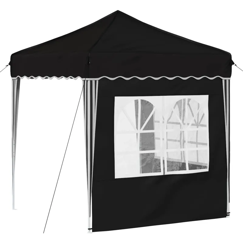 Pop-up šventinis palapinė 195 x 195 x 245 cm Juoda