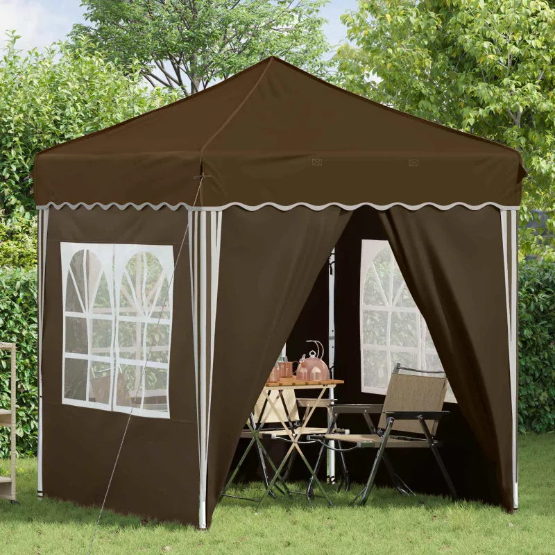 Pop-up šventinis palapinė 195 x 195 x 245 cm Taupe