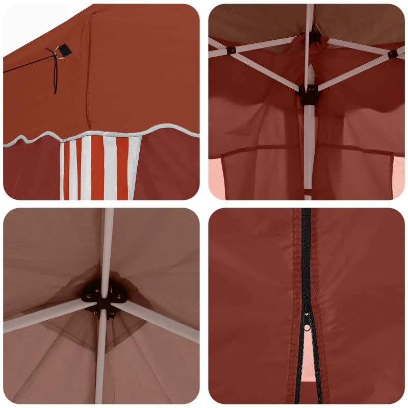 Pop-up šventinis palapinė 195 x 195 x 245 cm Terakotos