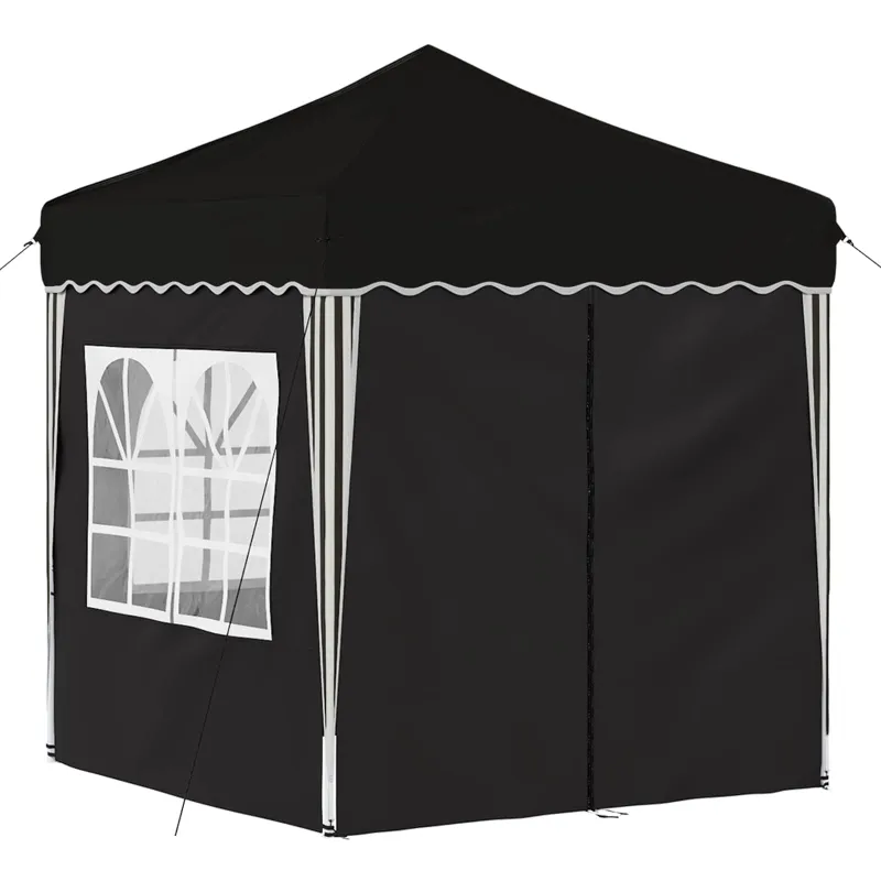 Pop-up šventinis palapinė 195 x 195 x 245 cm Juoda