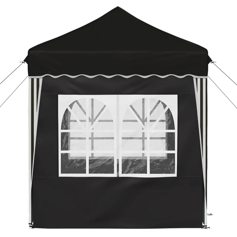 Pop-up šventinis palapinė 195 x 195 x 245 cm Juoda