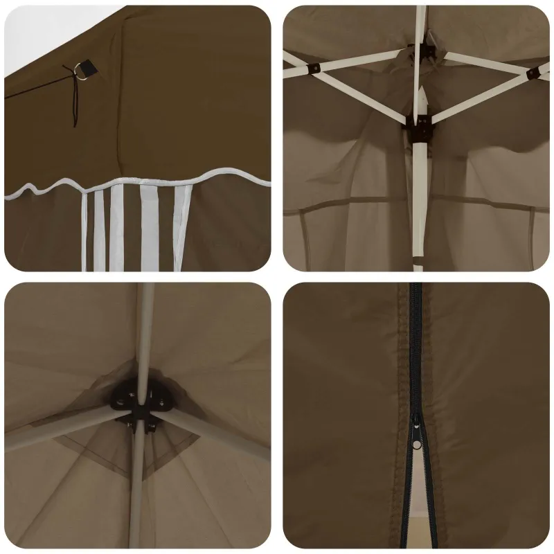 Pop-up šventinis palapinė 288 x 288 x 245 cm Taupe
