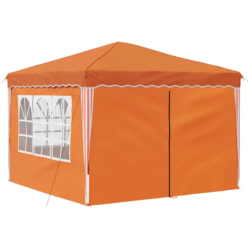 Pop-up šventinis palapinė 288 x 288 x 245 cm Oranžinė