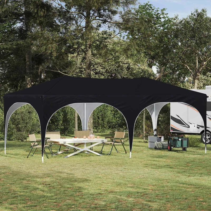 Pop-up šventinis palapinė 575 x 288 x 245 cm Juoda