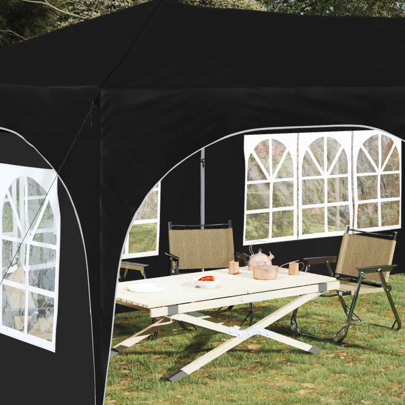 Pop-up šventinis palapinė 575 x 288 x 245 cm Juoda