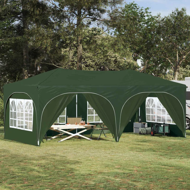 Pop-up šventinis palapinė 575 x 288 x 245 cm Žalia