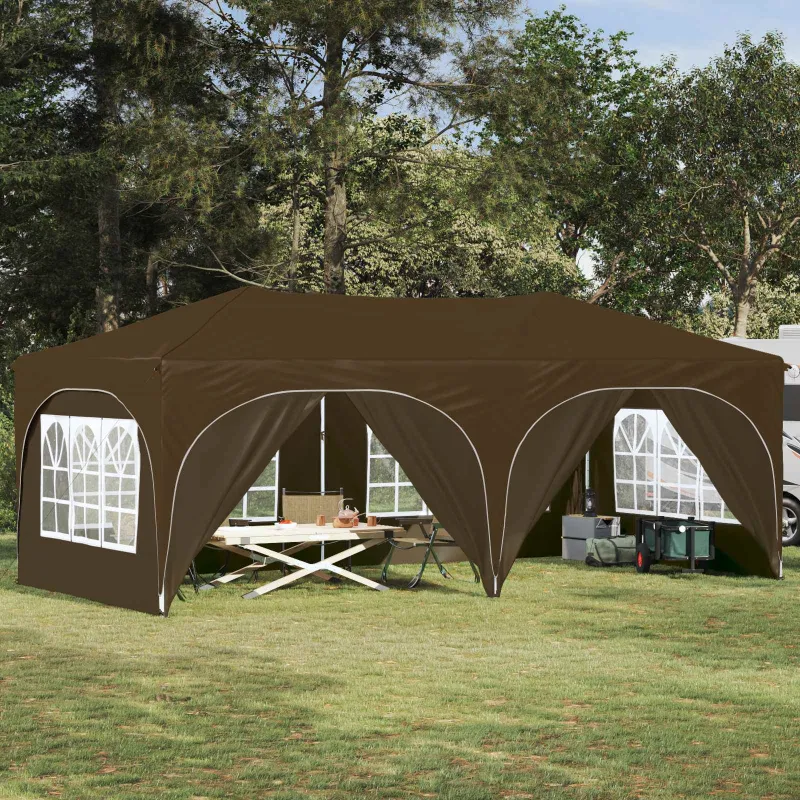 Pop-up šventinis palapinė 575 x 288 x 245 cm Taupe