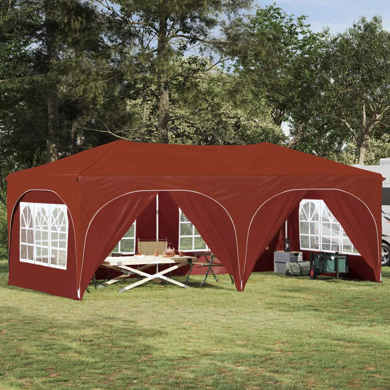Pop-up šventinis palapinė 575 x 288 x 245 cm Terakotos