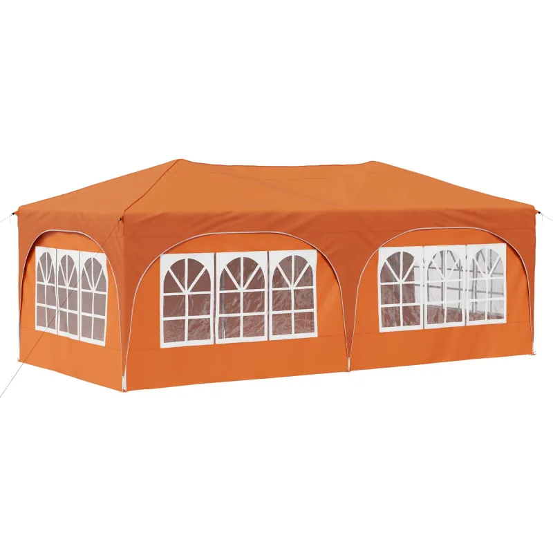 Pop-up šventinis palapinė 575 x 288 x 245 cm Oranžinė