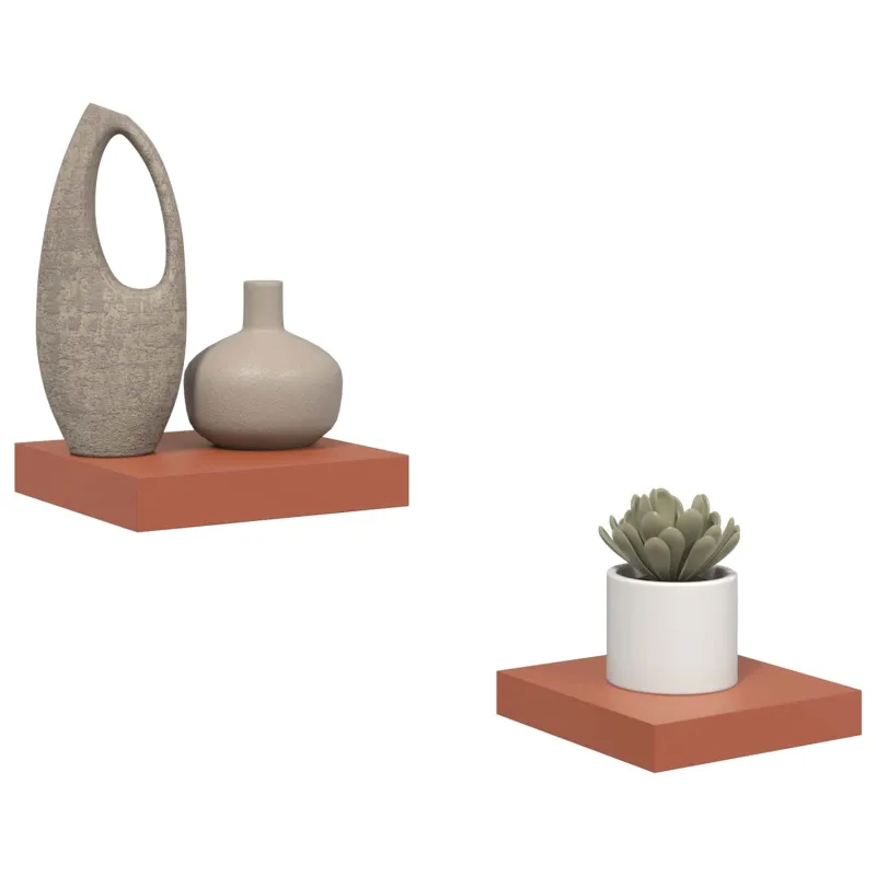 Sieninė lentyna 2 pcs Raudona 23 x 23,5 x 4 cm Apdirbta mediena