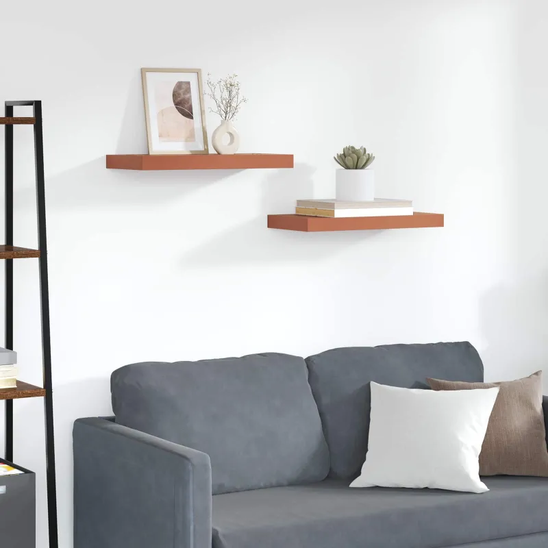 Sieninė lentyna 2 pcs Raudona 50 x 23 x 4 cm Apdirbta mediena