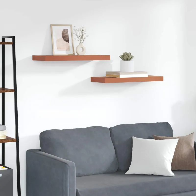 Sieninė lentyna 2 pcs Raudona 60 x 23 x 4 cm Apdirbta mediena