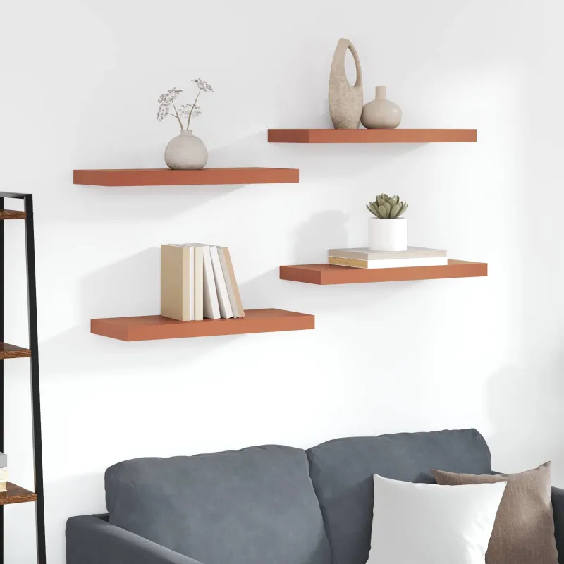 Sieninė lentyna 4 pcs Raudona 60 x 23 x 4 cm Apdirbta mediena