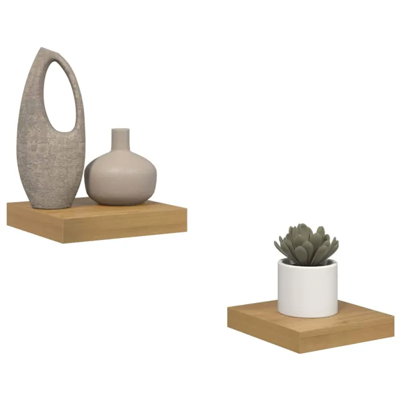 Sieninė lentyna 2 pcs Ruda 23 x 23,5 x 4 cm Apdirbta mediena