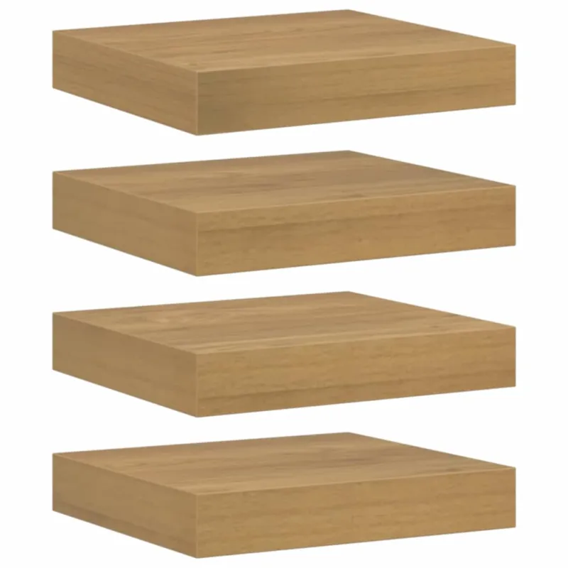 Sieninė lentyna 4 pcs Ruda 23 x 23,5 x 4 cm Apdirbta mediena
