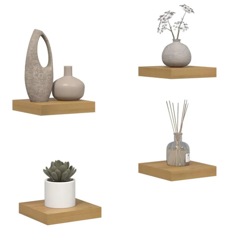 Sieninė lentyna 4 pcs Ruda 23 x 23,5 x 4 cm Apdirbta mediena