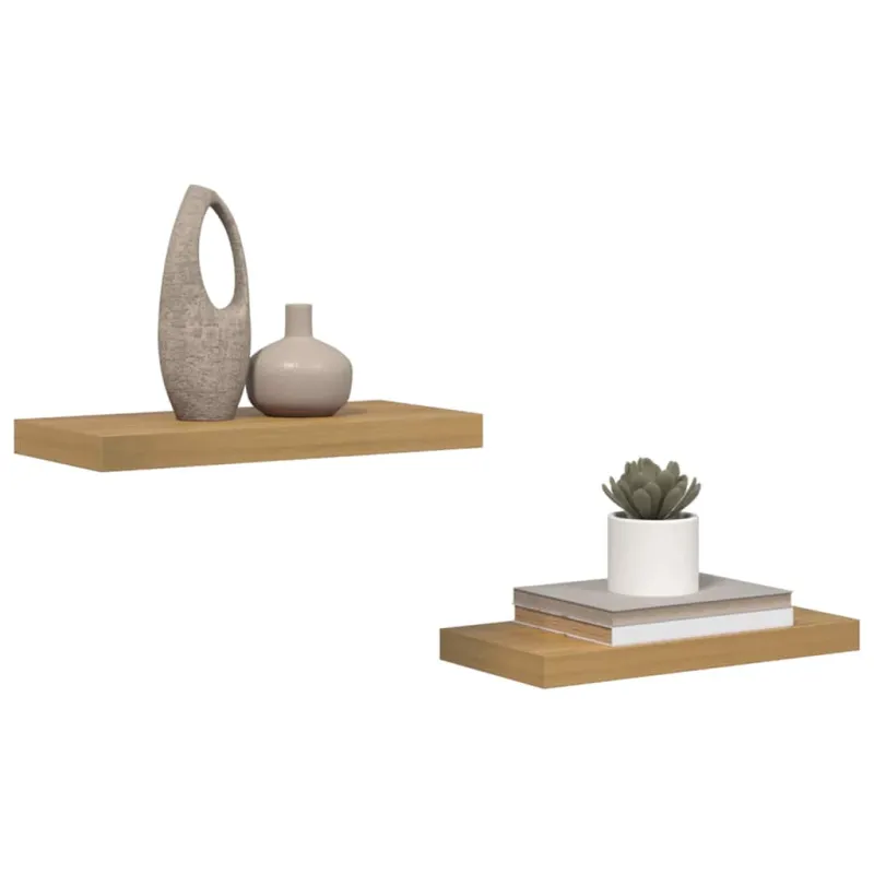 Sieninė lentyna 2 pcs Ruda 50 x 23 x 4 cm Apdirbta mediena