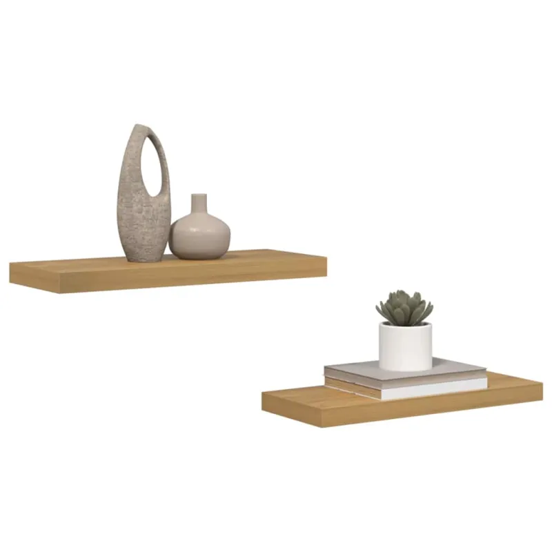Sieninė lentyna 2 pcs Ruda 60 x 23 x 4 cm Apdirbta mediena