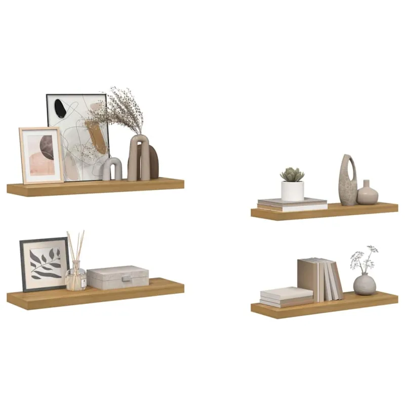 Sieninė lentyna 4 pcs Ruda 90 x 23,5 x 4 cm Apdirbta mediena