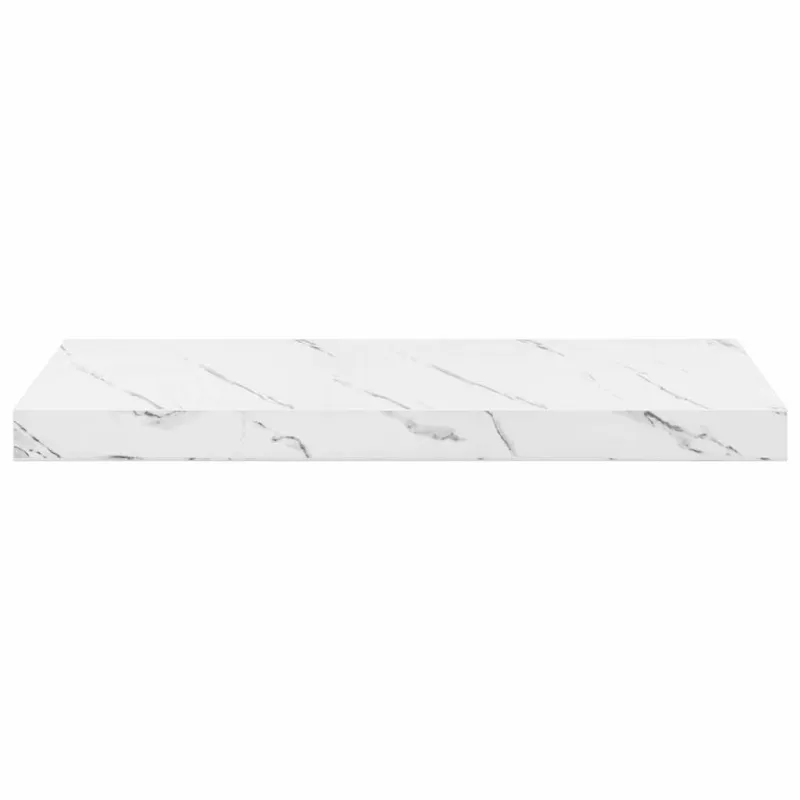 Sieninė lentyna su saugykla 4 pcs Balti marmuro 60 x 23 x 4 cm