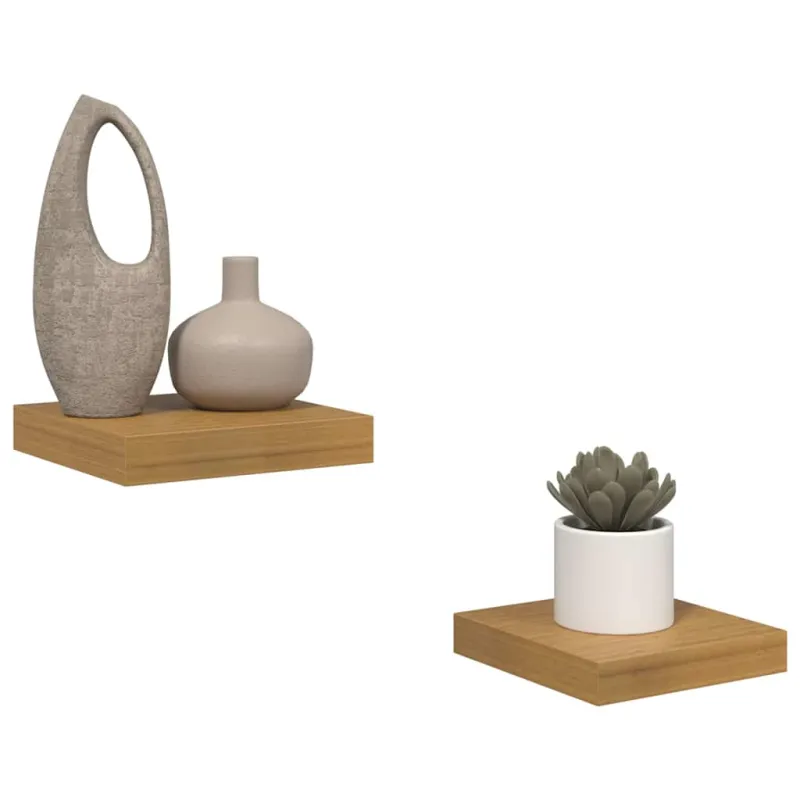 Sieninė lentyna 2 pcs Smėlio 23 x 23,5 x 4 cm Apdirbta mediena