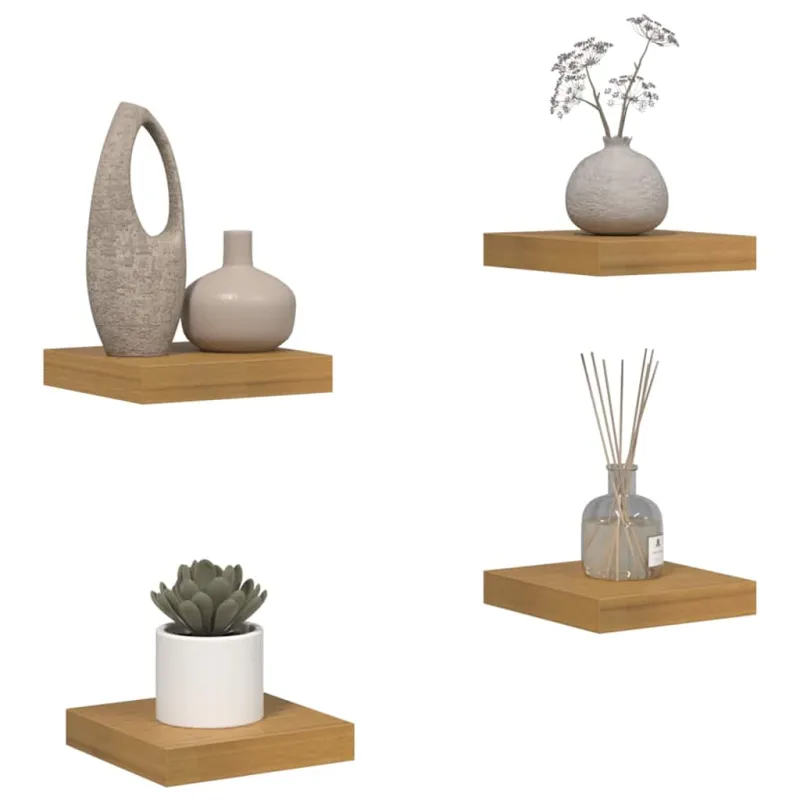 Sieninė lentyna 4 pcs Smėlio 23 x 23,5 x 4 cm Apdirbta mediena