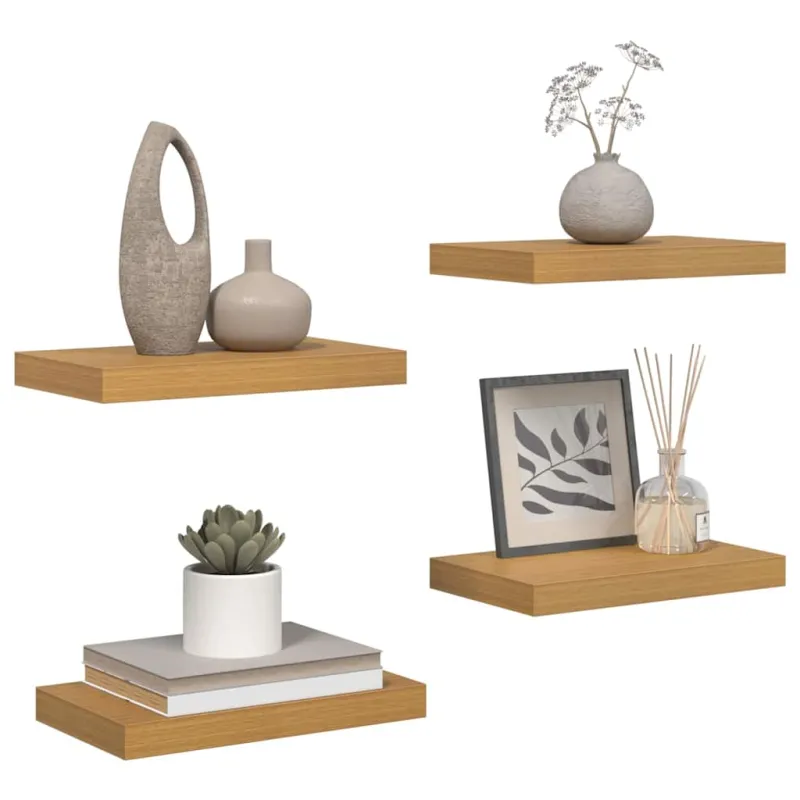 Sieninė lentyna 4 pcs Smėlio 40 x 23,5 x 4 cm Apdirbta mediena
