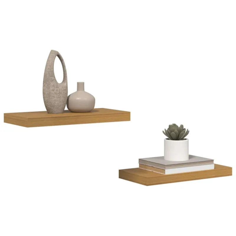 Sieninė lentyna 2 pcs Smėlio 50 x 23 x 4 cm Apdirbta mediena