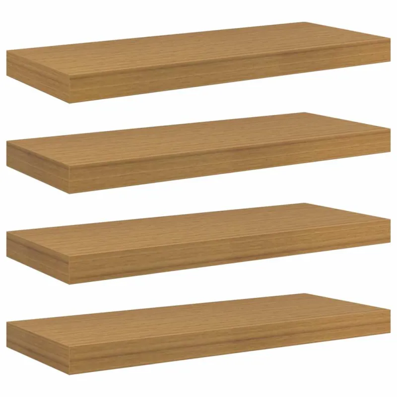 Sieninė lentyna 4 pcs Smėlio 60 x 23 x 4 cm Apdirbta mediena