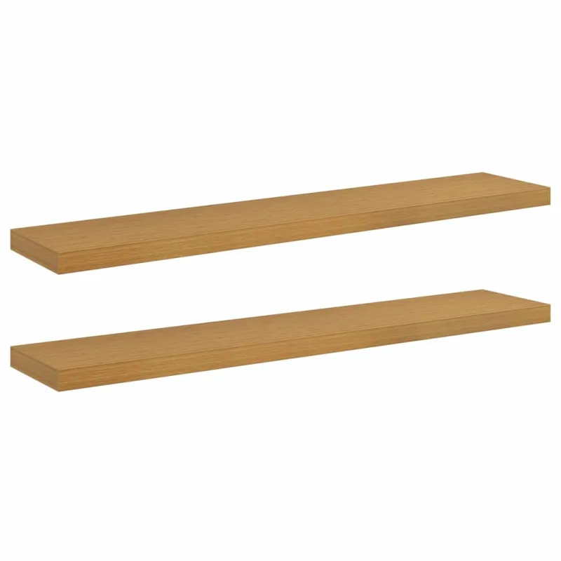 Sieninė lentyna 2 pcs Smėlio 120 x 23,5 x 4 cm Apdirbta mediena