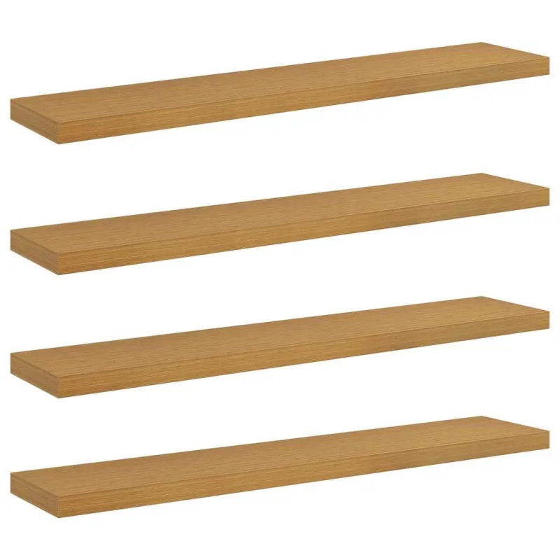 Sieninė lentyna 4 pcs Smėlio 120 x 23,5 x 4 cm Apdirbta mediena