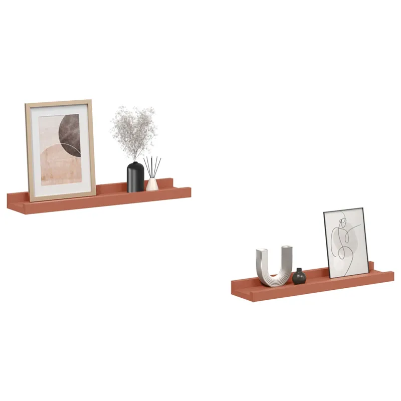 Sieninė lentyna 2 pcs Raudona 40 x 9 x 3 cm Apdirbta mediena