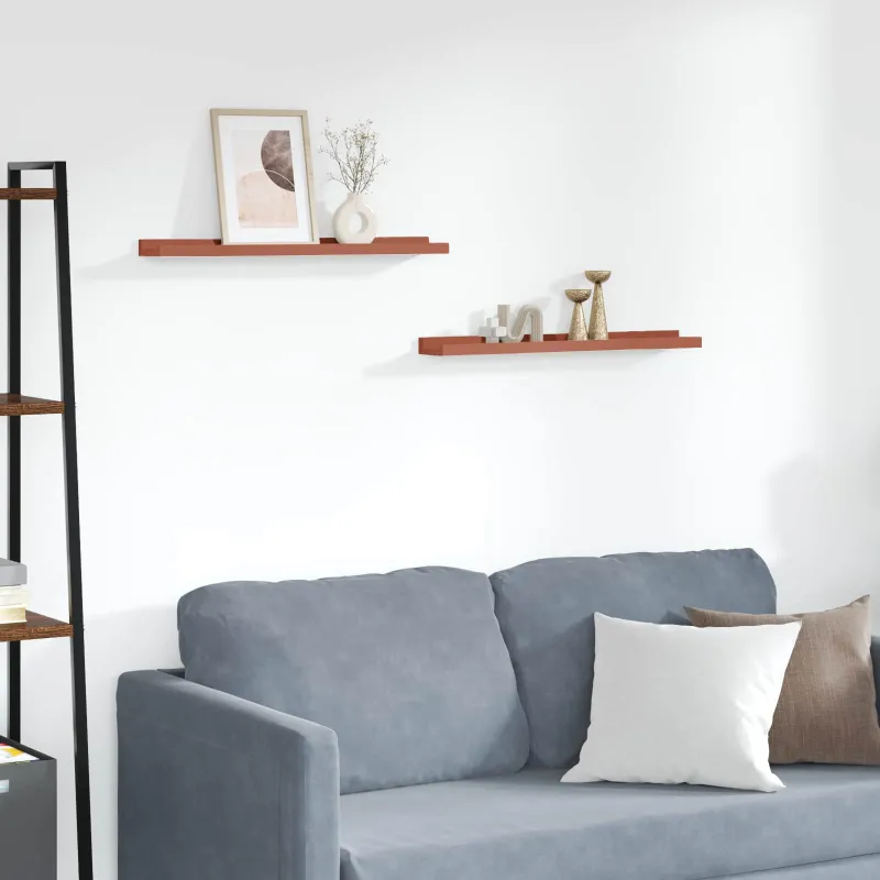 Sieninė lentyna 2 pcs Raudona 60 x 9 x 3 cm Apdirbta mediena