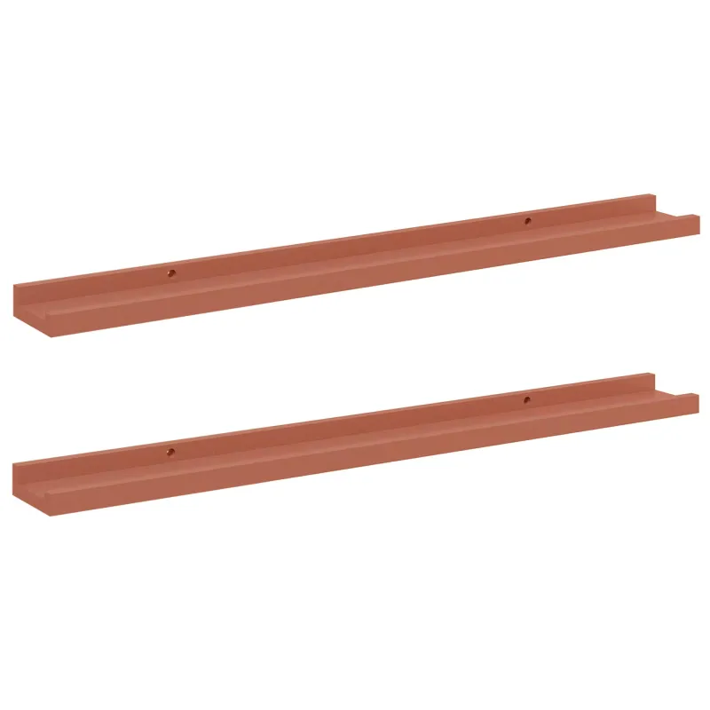 Sieninė lentyna 2 pcs Raudona 80 x 9 x 3 cm Apdirbta mediena