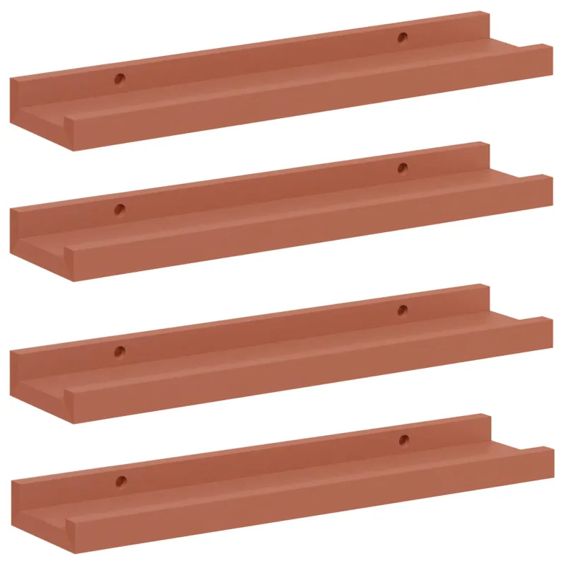 Sieninė lentyna 4 pcs Raudona 40 x 9 x 3 cm Apdirbta mediena