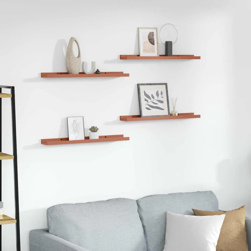Sieninė lentyna 4 pcs Raudona 60 x 9 x 3 cm Apdirbta mediena
