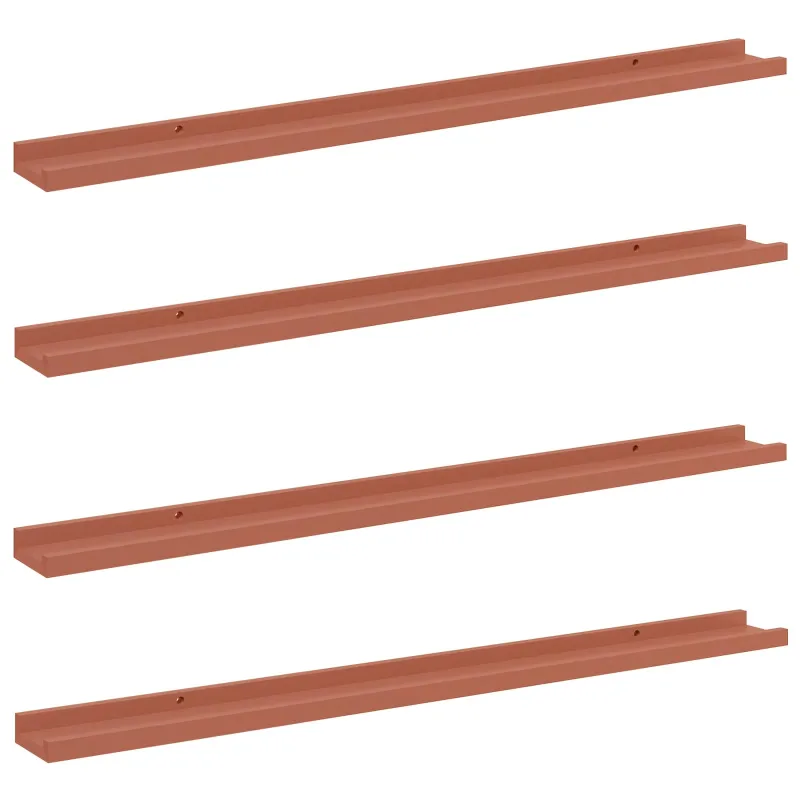 Sieninė lentyna 4 pcs Raudona 100 x 9 x 3 cm Apdirbta mediena