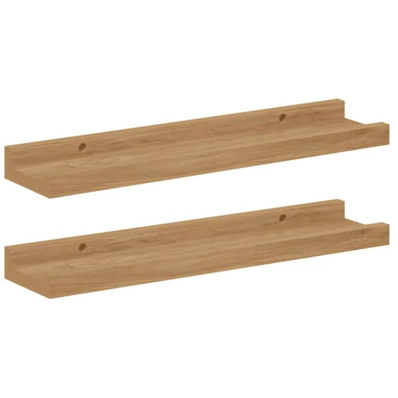 Sieninė lentyna 2 pcs Ruda 40 x 9 x 3 cm Apdirbta mediena