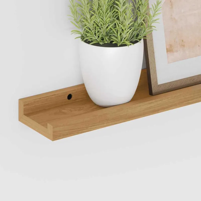 Sieninė lentyna 2 pcs Ruda 40 x 9 x 3 cm Apdirbta mediena