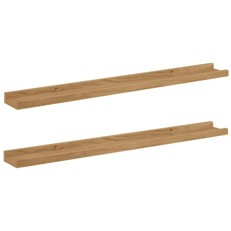 Sieninė lentyna 2 pcs Ruda 80 x 9 x 3 cm Apdirbta mediena