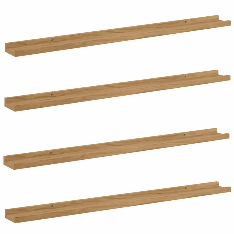 Sieninė lentyna 4 pcs Ruda 100 x 9 x 3 cm Apdirbta mediena